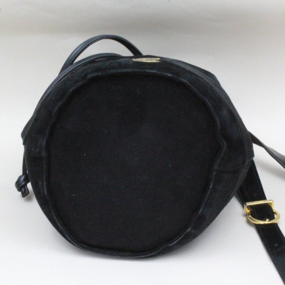 Authentic Salvatore Ferragamo Vara Suede Black Bow Drawstring Purse Handbag - Picture 9 of 16